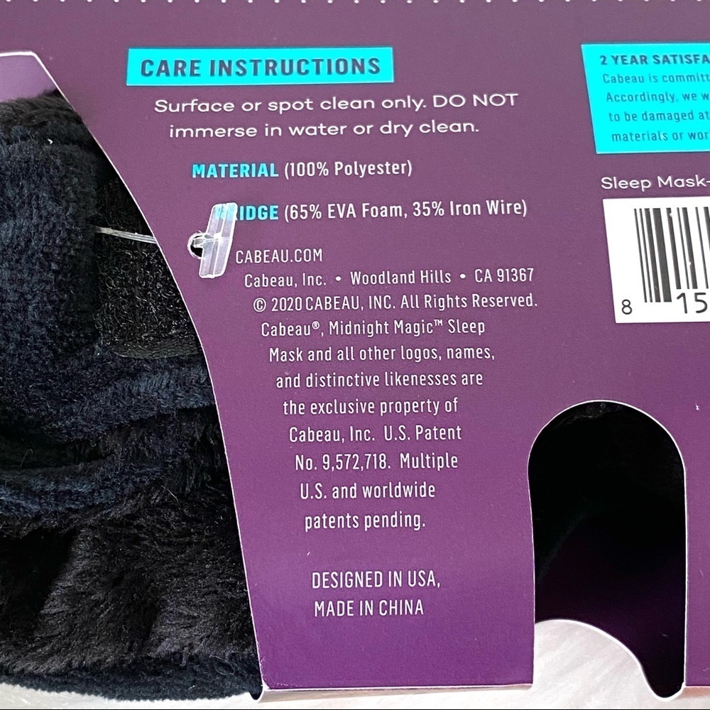 Cabeau Midnight Magic Adjustable  Sleeping Mask - Picture 4 of 5